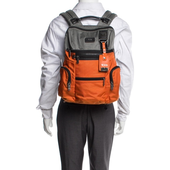 TUMI Alpha Bravo Knox Backpack in Grey and Orange - Picture 15 of 15
